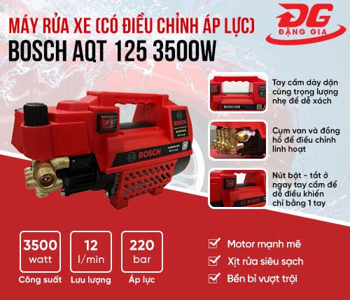 Máy rửa xe Bosch AQT 125 3500W (có điều chỉnh áp lực) 2