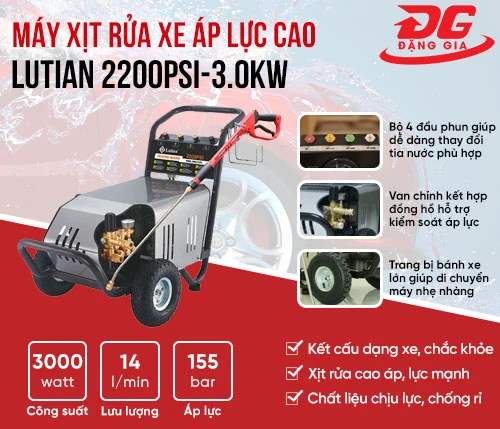 Máy xịt rửa xe áp lực cao Lutian 2200PSI-3.0KW 2