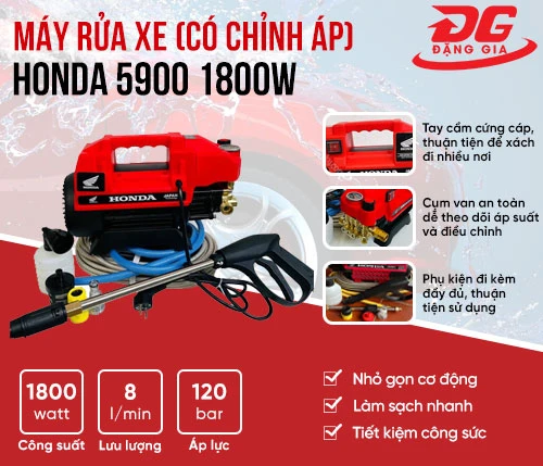 Máy rửa xe Honda 5900 1800W (có chỉnh áp) 2