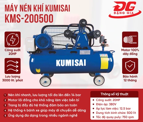 Máy bơm khí nén Kumisai KMS-200500 2
