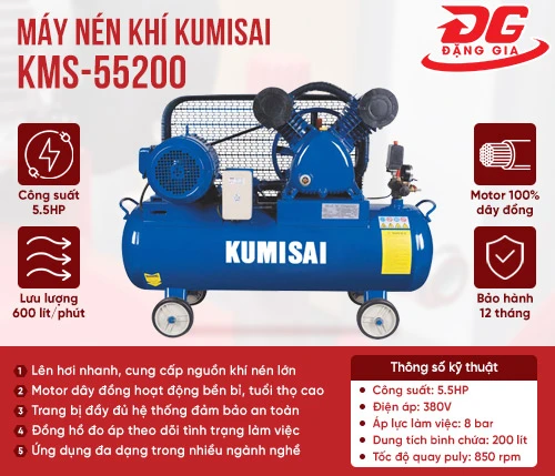 Máy bơm khí nén Kumisai KMS-55200 2