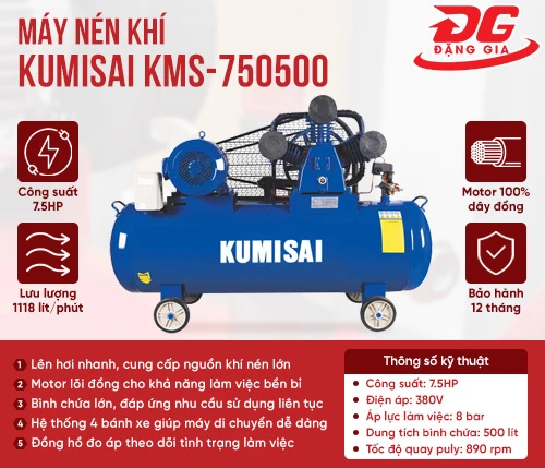 Máy bơm khí nén Kumisai KMS-750500 2