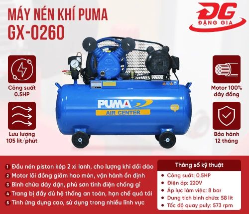 Máy nén khí Puma GX-0260(1/2HP) 2
