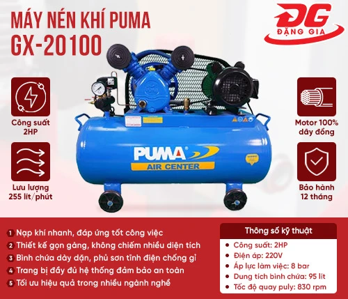 Máy nén khí Puma GX-20100(2HP) 2