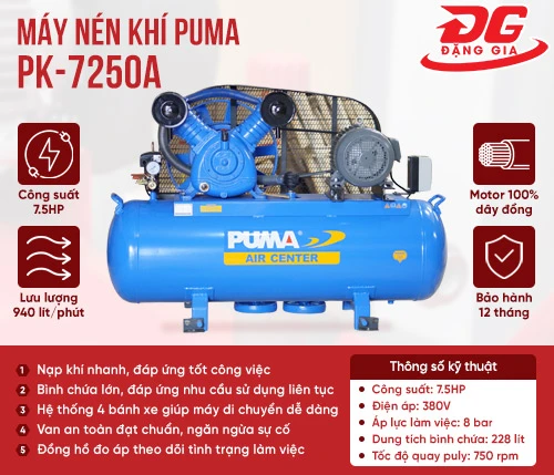 Máy nén khí PUMA PK-7250A (7.5HP) 2