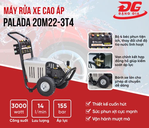 Máy rửa xe cao áp Palada 20M22-3T4 2