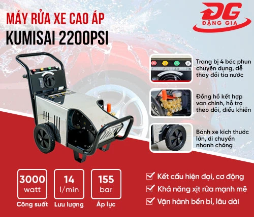 Máy rửa xe cao áp Kumisai 2200PSI 2