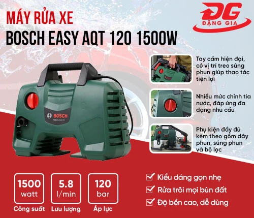 Máy rửa xe Bosch Easy AQT 120 1500W 2