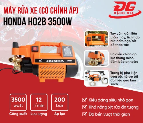 Máy rửa xe Honda H02B 3500w (có chỉnh áp) 2