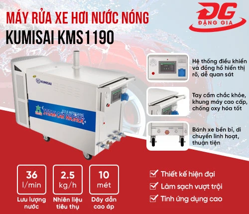 Máy rửa xe hơi nước nóng Kumisai KMS1190 2