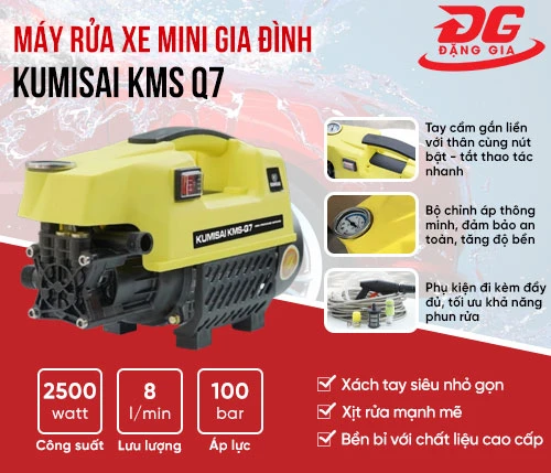 Máy rửa xe mini gia đình Kumisai KMS Q7 2