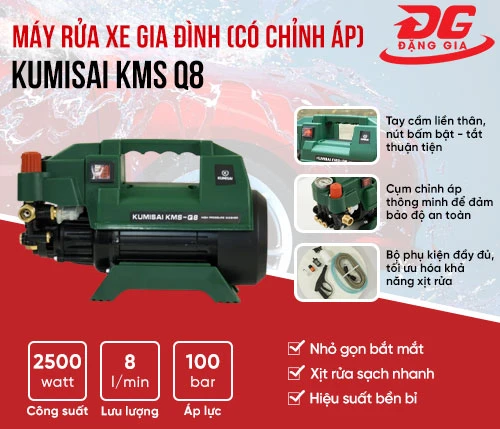 Máy rửa xe gia đình Kumisai KMS Q8 (có chỉnh áp) 2