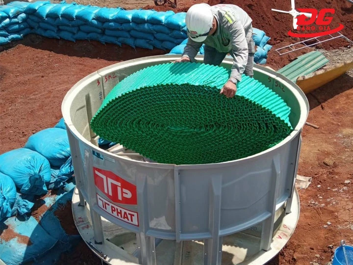 tấm tản nhiệt tròn cho tháp giải nhiệt dáng tròn nhỏ gọn, chiếm ít không gian