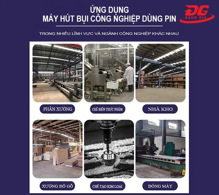 ứng dụng của máy hút bụi công nghiệp chạy bằng pin