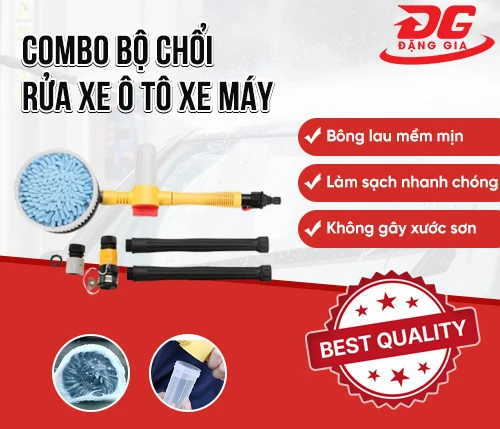 Combo bộ chổi rửa xe ô tô xe máy 2