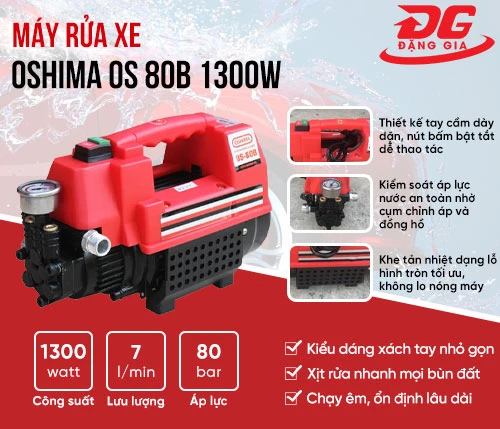Máy rửa xe Oshima OS 80B 1300W 2