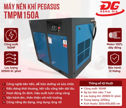 Máy nén khí trục vít Pegasus TMPM150A 2
