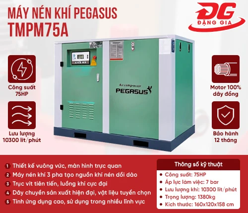 Máy nén khí trục vít Pegasus TMPM75A 2