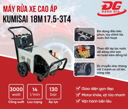 Máy rửa xe cao áp Kumisai 18M17.5-3T4 2