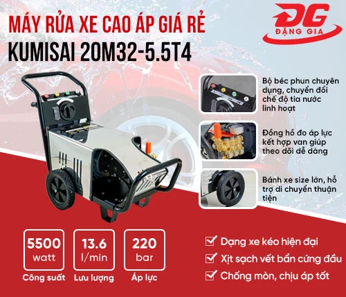 Máy rửa xe cao áp giá rẻ Kumisai 20M32-5.5T4 2