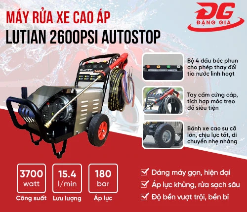 Máy rửa xe cao áp Lutian 2600PSI AUTOSTOP 2