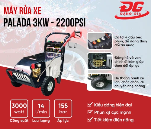 Máy rửa xe Palada 3KW - 2200PSI 2