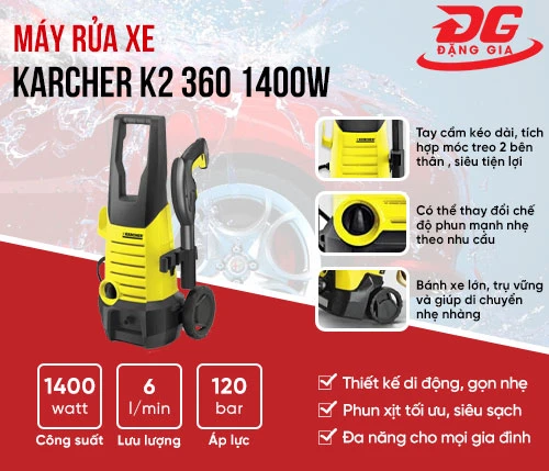 Máy rửa xe Karcher K2 360 1400W 2