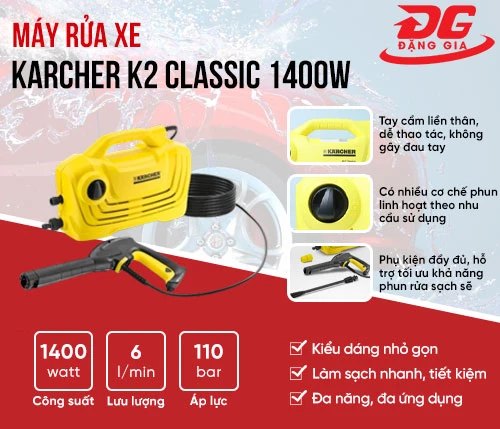 Máy rửa xe Karcher K2 Classic 1400W 2