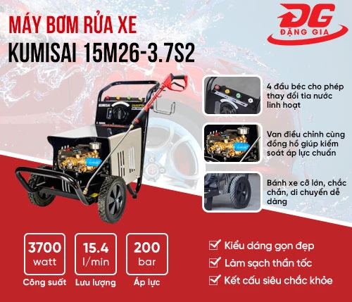 Máy bơm rửa xe Kumisai 15M26-3.7S2 2