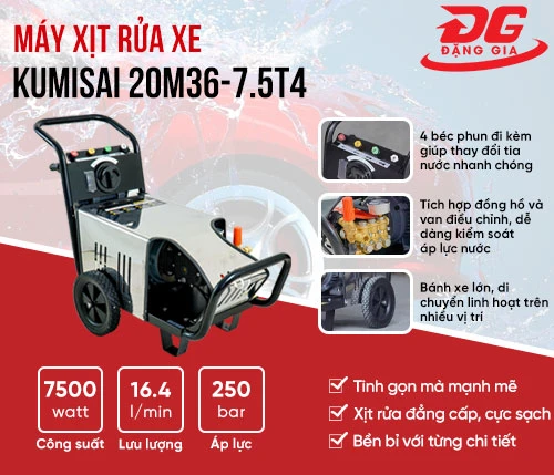 Máy xịt rửa xe Kumisai 20M36-7.5T4 2