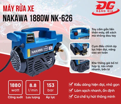 Máy rửa xe Nakawa 1880W NK-626 2