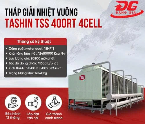 2 tổ hợp tháp giải nhiệt TASHIN TSS 400RT 4Cell 2