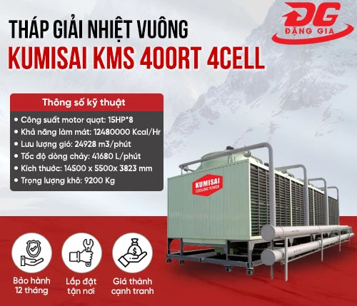 2 tổ hợp tháp giải nhiệt Kumisai KMS 400RT 4Cell 2