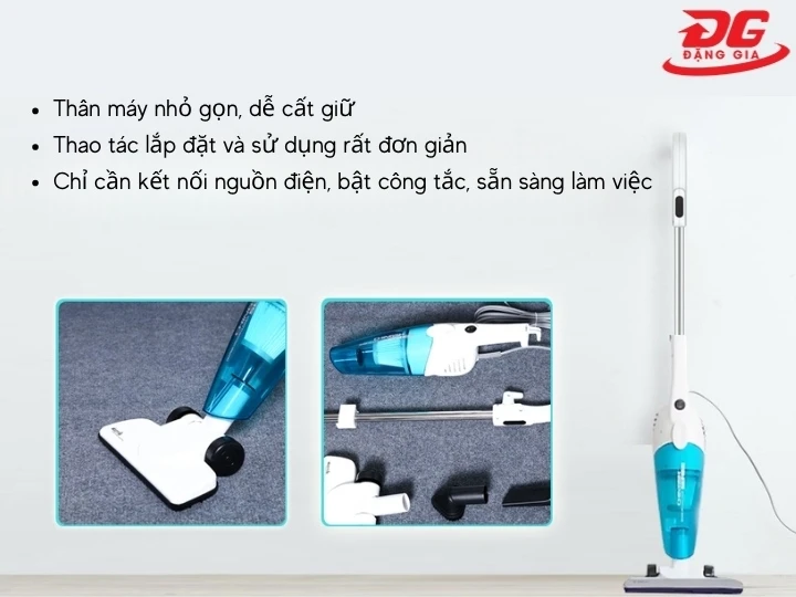 Máy hút bụi 2500W có thiết kế gọn nhẹ, bền chắc, dễ thao tác