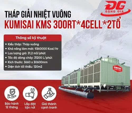 Tháp giải nhiệt Kumisai KMS 300RT*4cell*2tổ 2