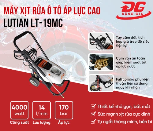 Máy xịt rửa ô tô áp lực cao Lutian LT-19MC 2