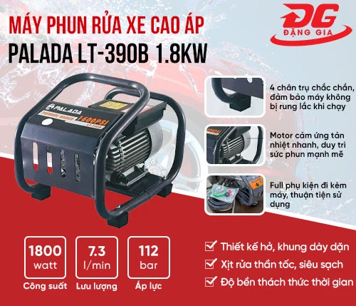 Máy phun rửa xe cao áp Palada LT-390B 1.8KW 2