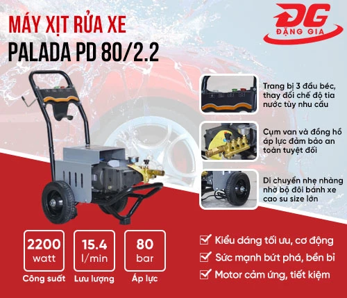 Máy xịt rửa xe Palada PD 80/2.2 2