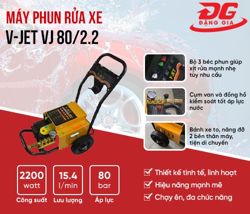 Máy phun rửa xe V-Jet VJ 80/2.2 2