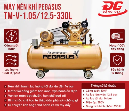 Máy nén khí Pegasus TM-V-1.05/12.5-330L 2