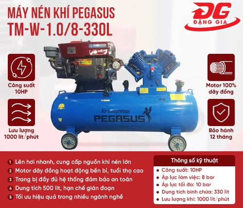 Máy nén khí chạy dầu Pegasus TM-W-1.0/8-330L 2
