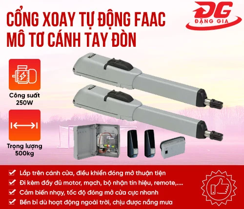 Cổng xoay tự động FAAC (Loại mô tơ cánh tay đòn - lắp trên cánh) 2