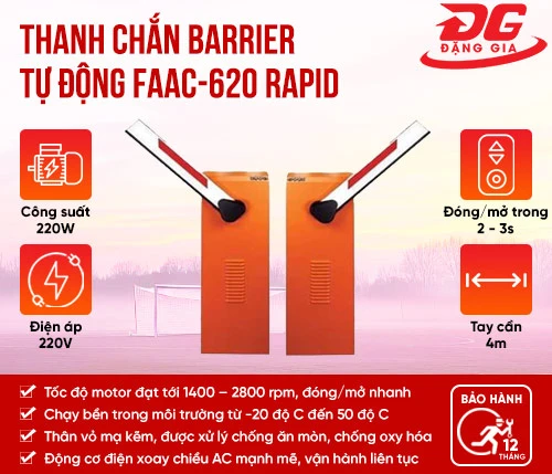 Thanh chắn barrier tự động Faac-620 rapid 2