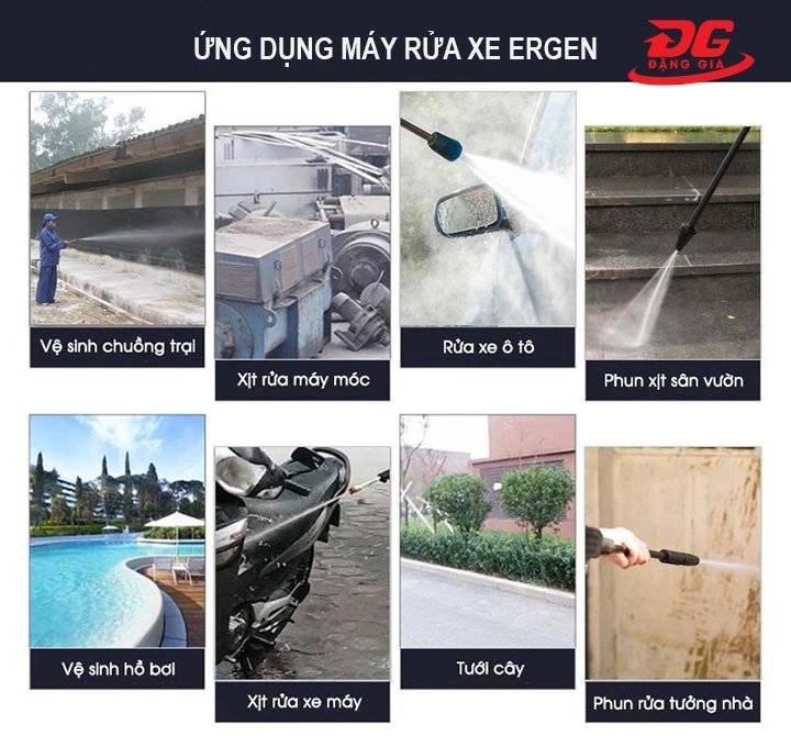 ứng dụng của máy rửa xe Ergen
