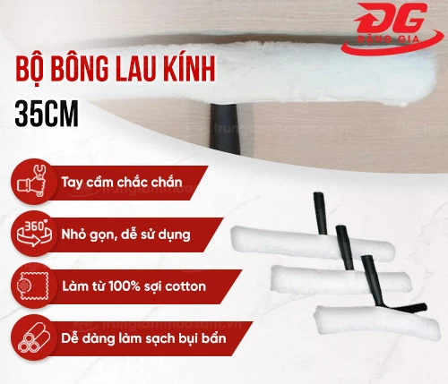 Bộ bông lau kính 35cm 2