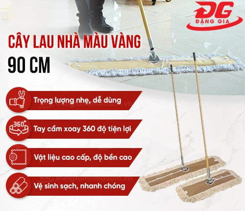 Cây lau nhà màu vàng 90 cm 2