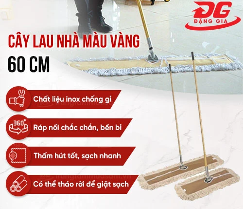 Cây lau nhà màu vàng 60 cm 2