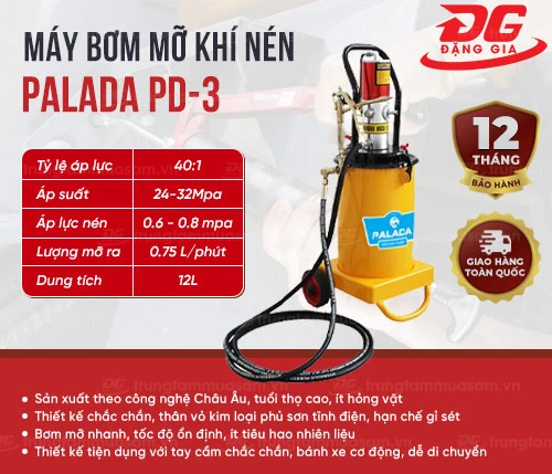 Máy bơm mỡ khí nén Palada PD-3 2