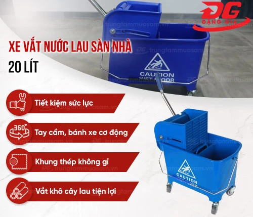 Xe vắt nước lau sàn nhà 20 lít 2