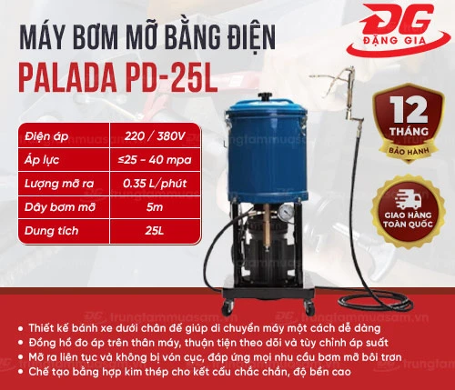 Máy bơm mỡ bằng điện Palada PD-25L 2